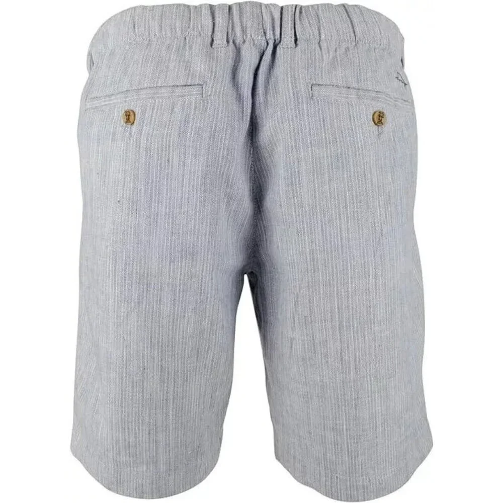 Tommy Bahama Men's Small Chambray Blue Harbor Herringbone Linen Blend Shorts - Picture 5 of 6